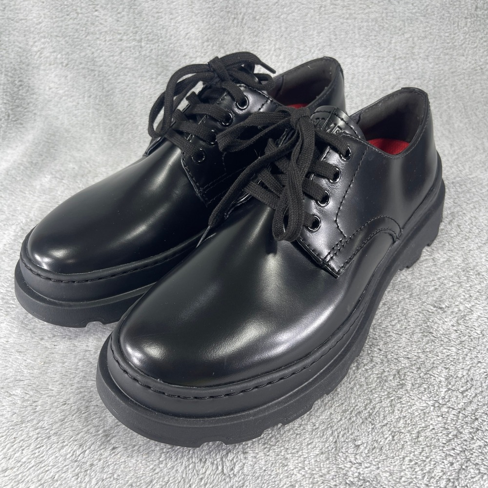 Camper Brutus Shoes Mens 7 Black Derby Oxfords Lug Sole Leather Lace Up